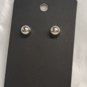 Sterling Silver Ball Stud Earrings Minimalist Classic